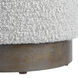 Avila 18 inch Ivory and Warm Gray Boucle Fabric Ottoman