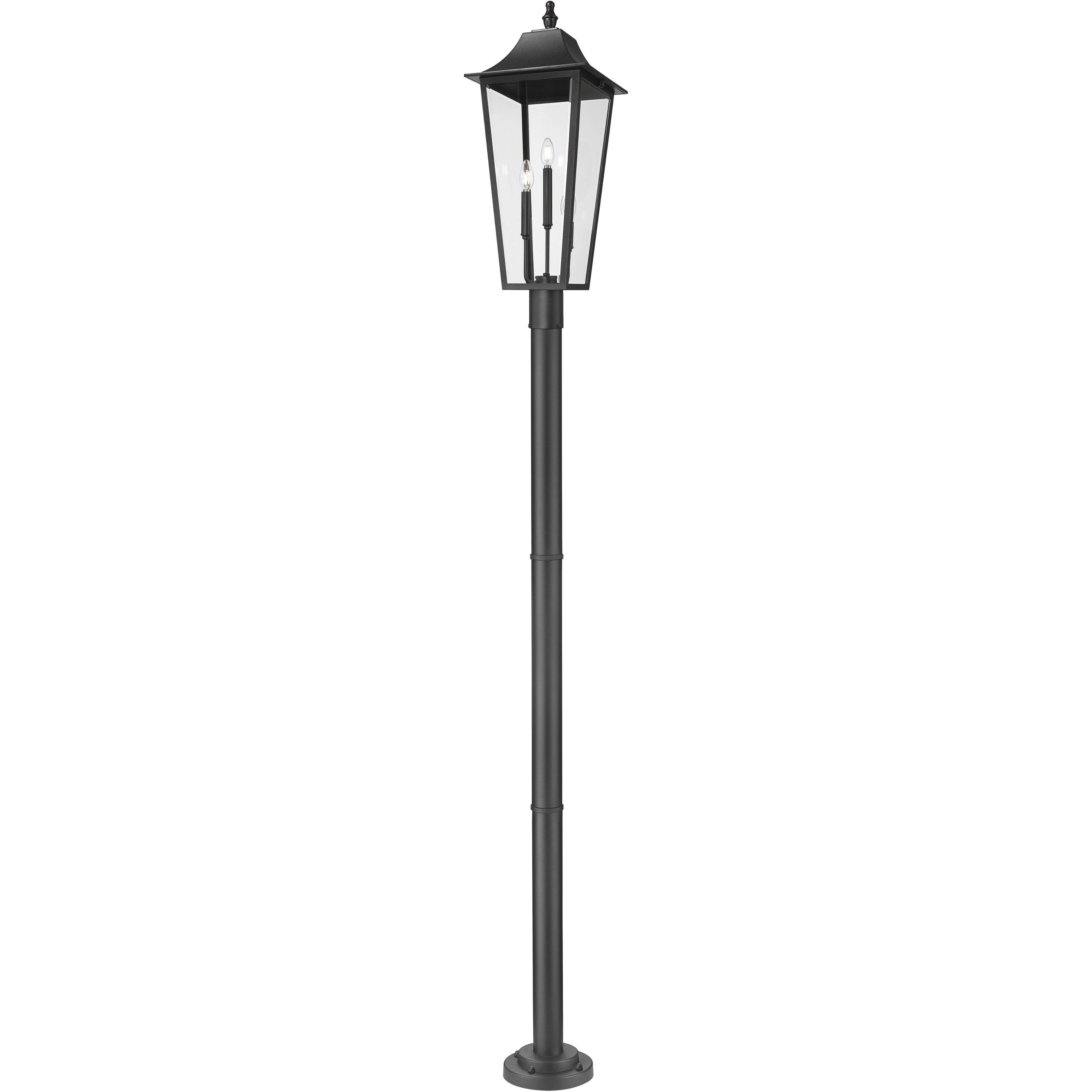Gannon 3 Light 105.25 inch Black Outdoor Post Mounted Fixture in G9