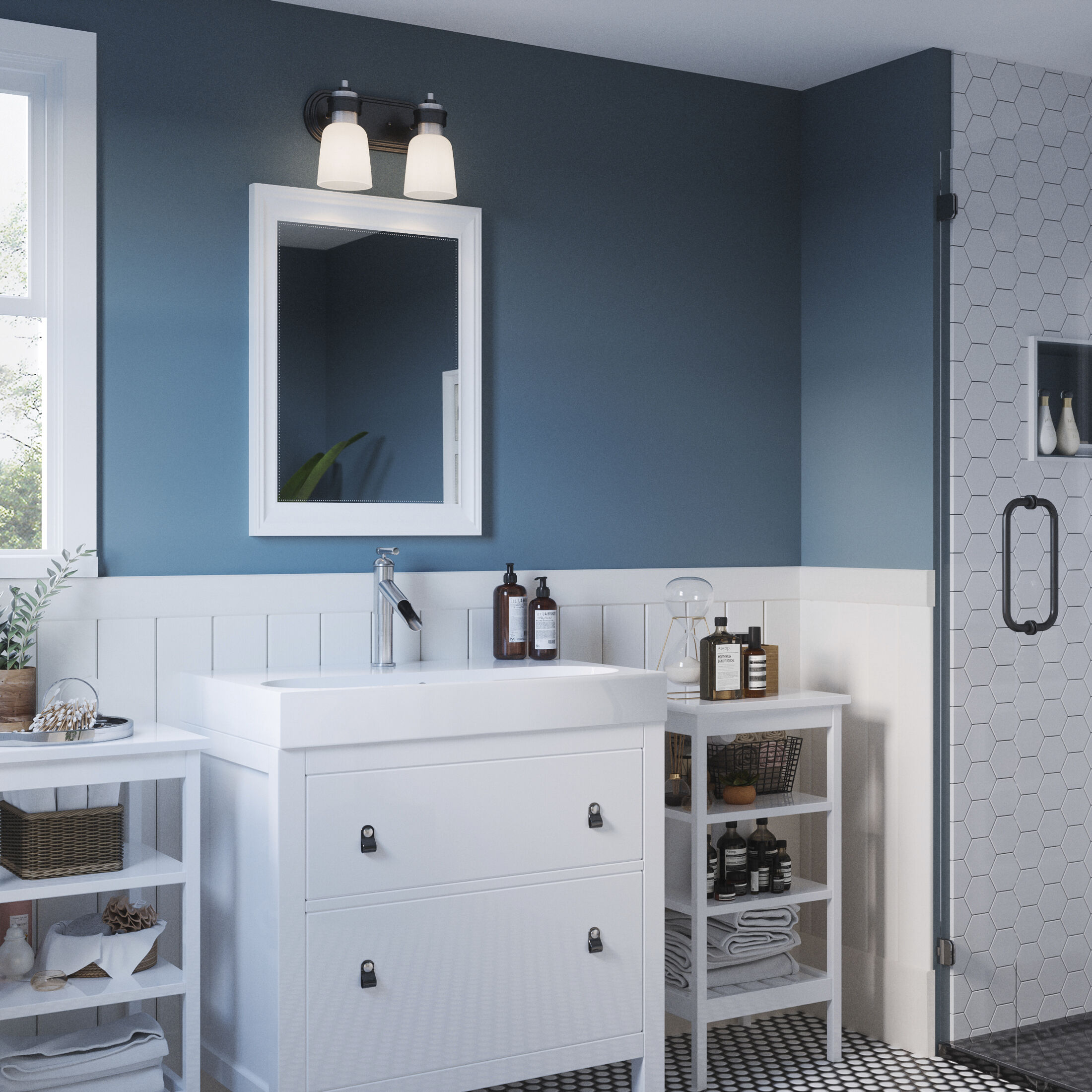 Conrad 2 Light 13 inch Brushed Nickel Bath Light Wall Light