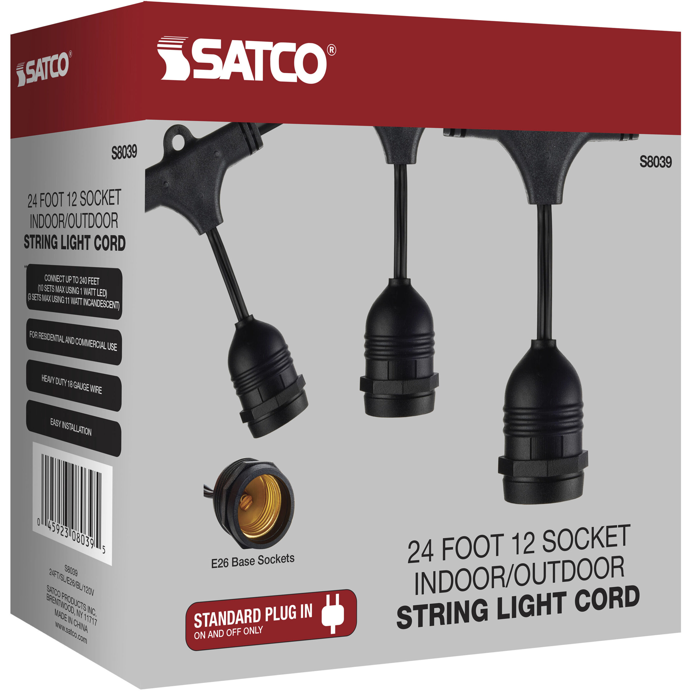 Lumos 12 Light LED 24 foot Black String Lights