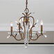 Serafina 4 Light 20 inch Hand Applied Venetian Golden Bronze Mini Chandelier Ceiling Light