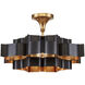 Grand Lotus 1 Light 20.25 inch Satin Black and Contemporary Gold Leaf Chandelier Ceiling Light, Small