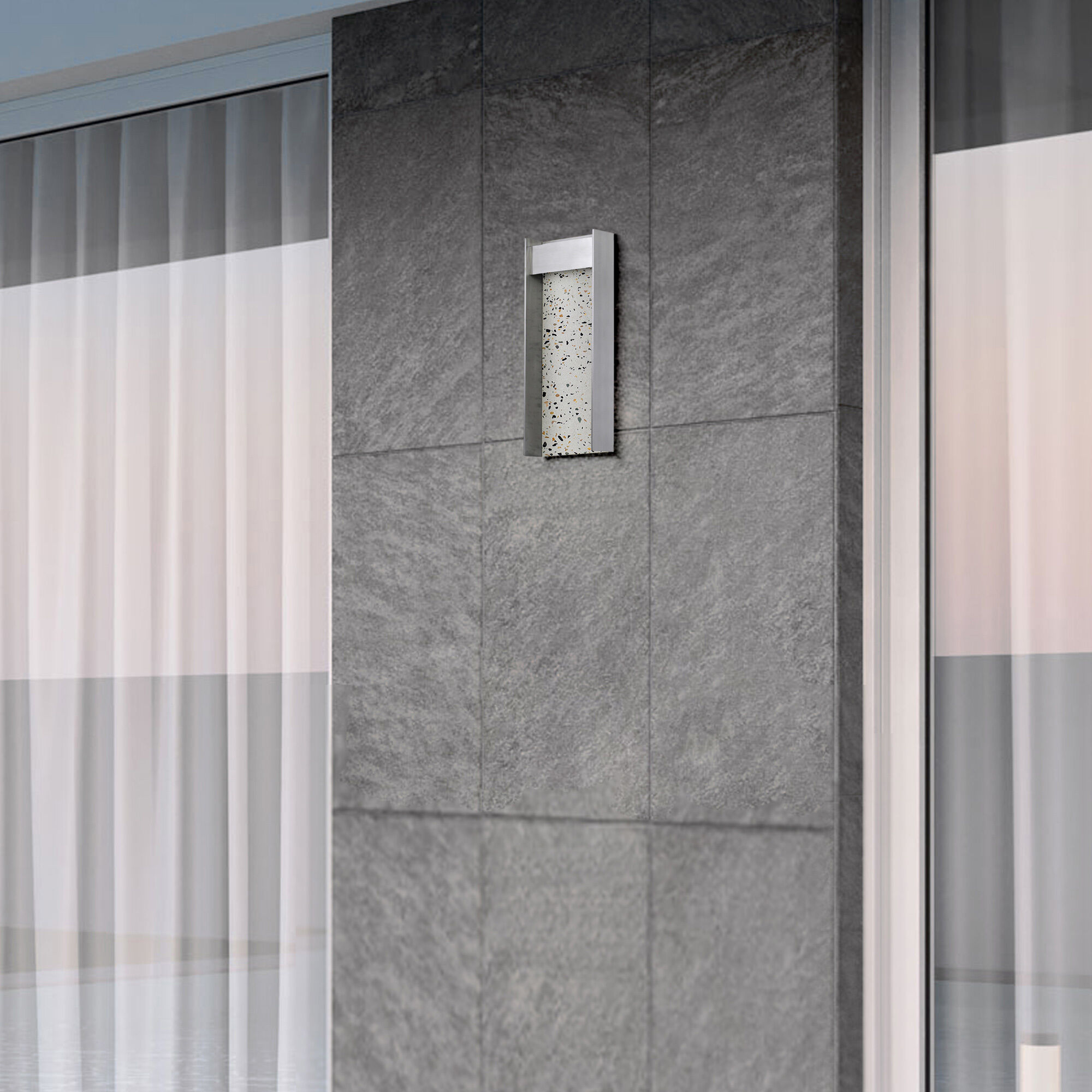 Terrazzo LED 14 inch Brushed Aluminum Outdoor Wall Sconce