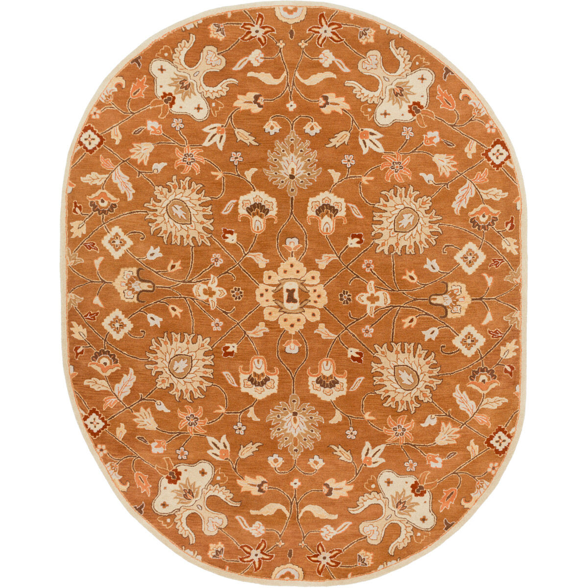 Caesar 120 X 96 inch Camel, Khaki, Burnt Orange, Olive, Dark Brown Rug