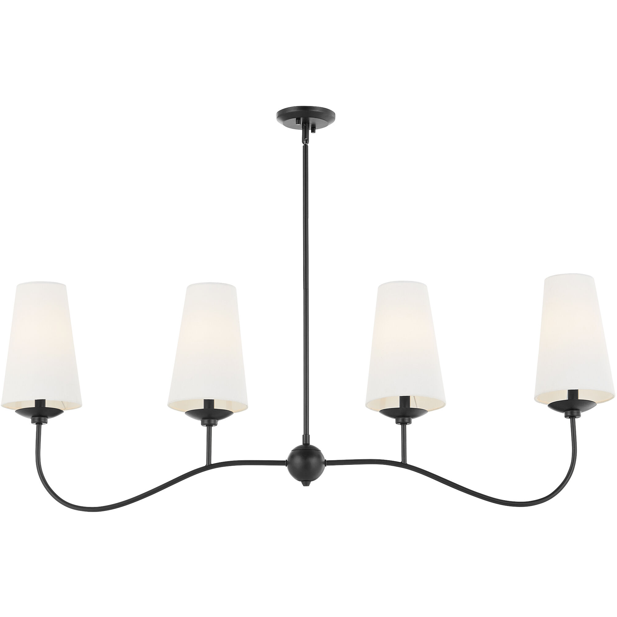 Euphora 4 Light 50 inch Midnight Bronze Linear Chandelier Ceiling Light