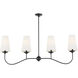 Euphora 4 Light 50 inch Midnight Bronze Linear Chandelier Ceiling Light