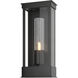 Portico 1 Light 14.8 inch Coastal Black Outdoor Sconce in Seeded Clear, Small