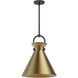 Alora Mood Emerson Pendant Ceiling Light in Matte Black and Aged Gold