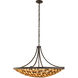 Ventura 8 Light 36 inch Matte Black and Gold Pendant Ceiling Light