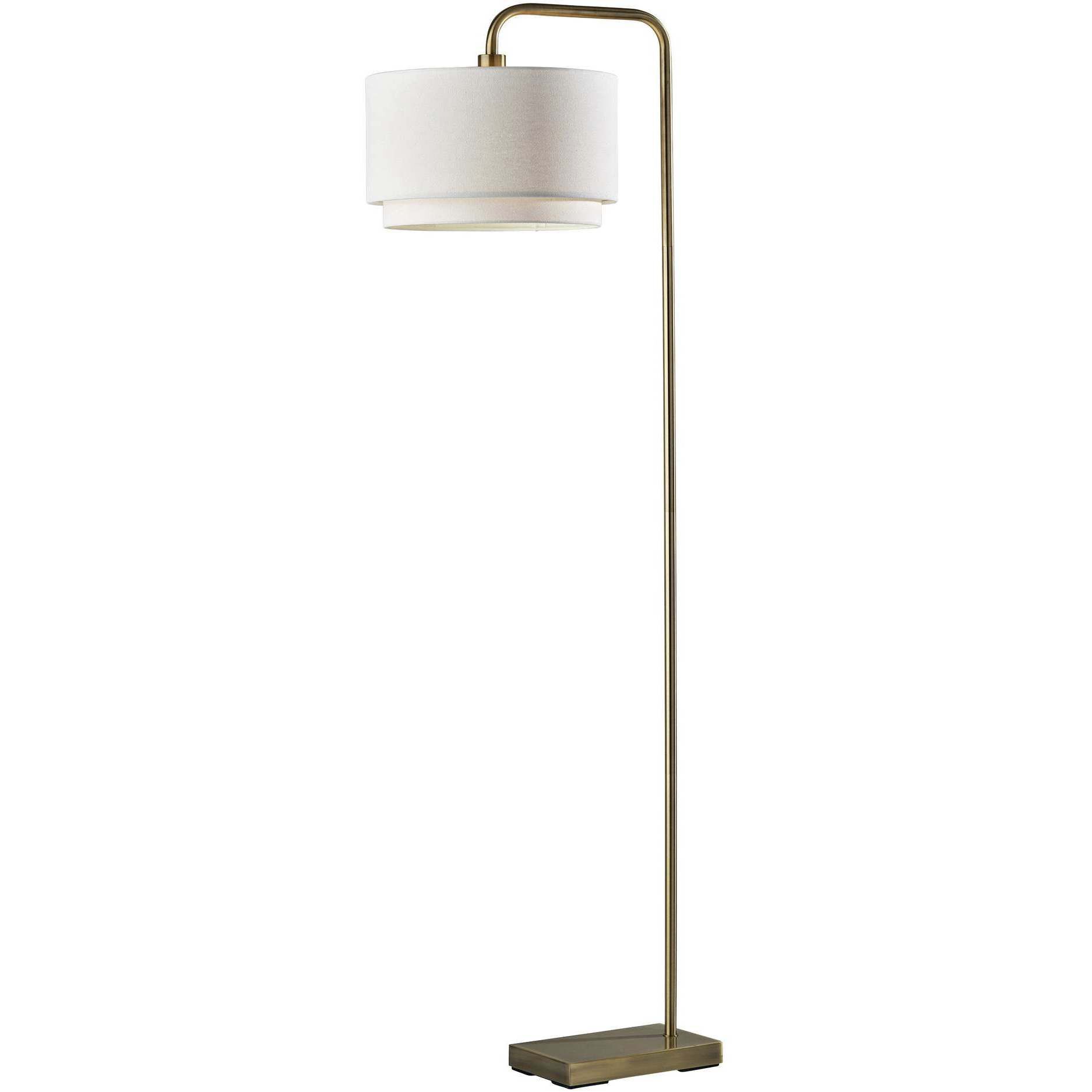 Brinkley 65 inch 100.00 watt Antique Brass Floor Lamp Portable Light