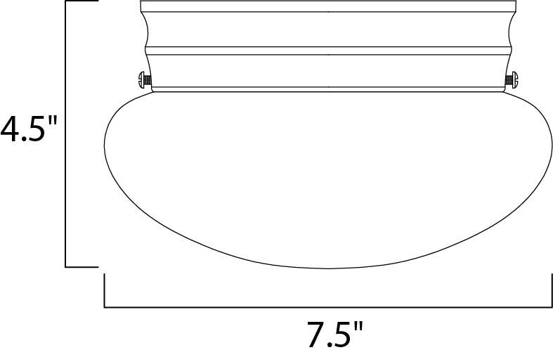 Essentials - 588x 1 Light 8 inch White Flush Mount Ceiling Light