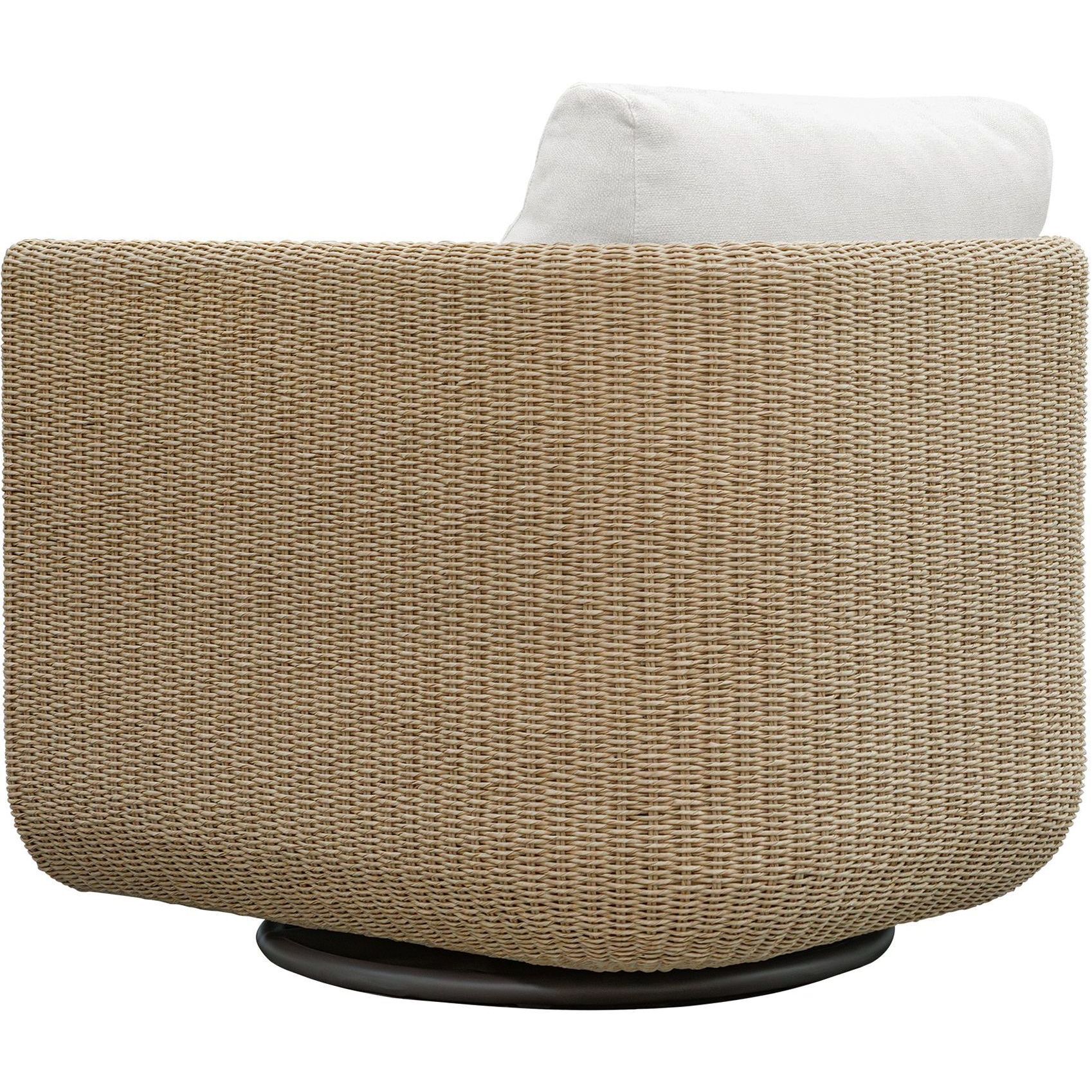 Santorini Twisted Honey and Oyster White Outdoor Swivel Lounge Chair