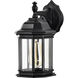 Hopkins 12 inch Matte Black Outdoor Wall Lantern, Small