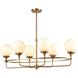 Beverly Hills 6 Light 38 inch Satin Brass Linear Chandelier Ceiling Light