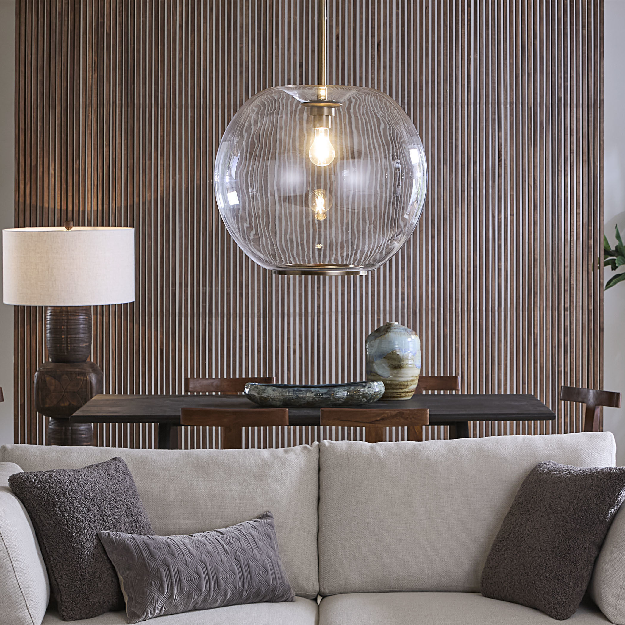 Helium 1 Light 19.5 inch Brass Pendant Ceiling Light