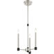 Karlstad 3 Light 12 inch Brushed Nickel with Satin Brass Accents Chandelier Ceiling Light