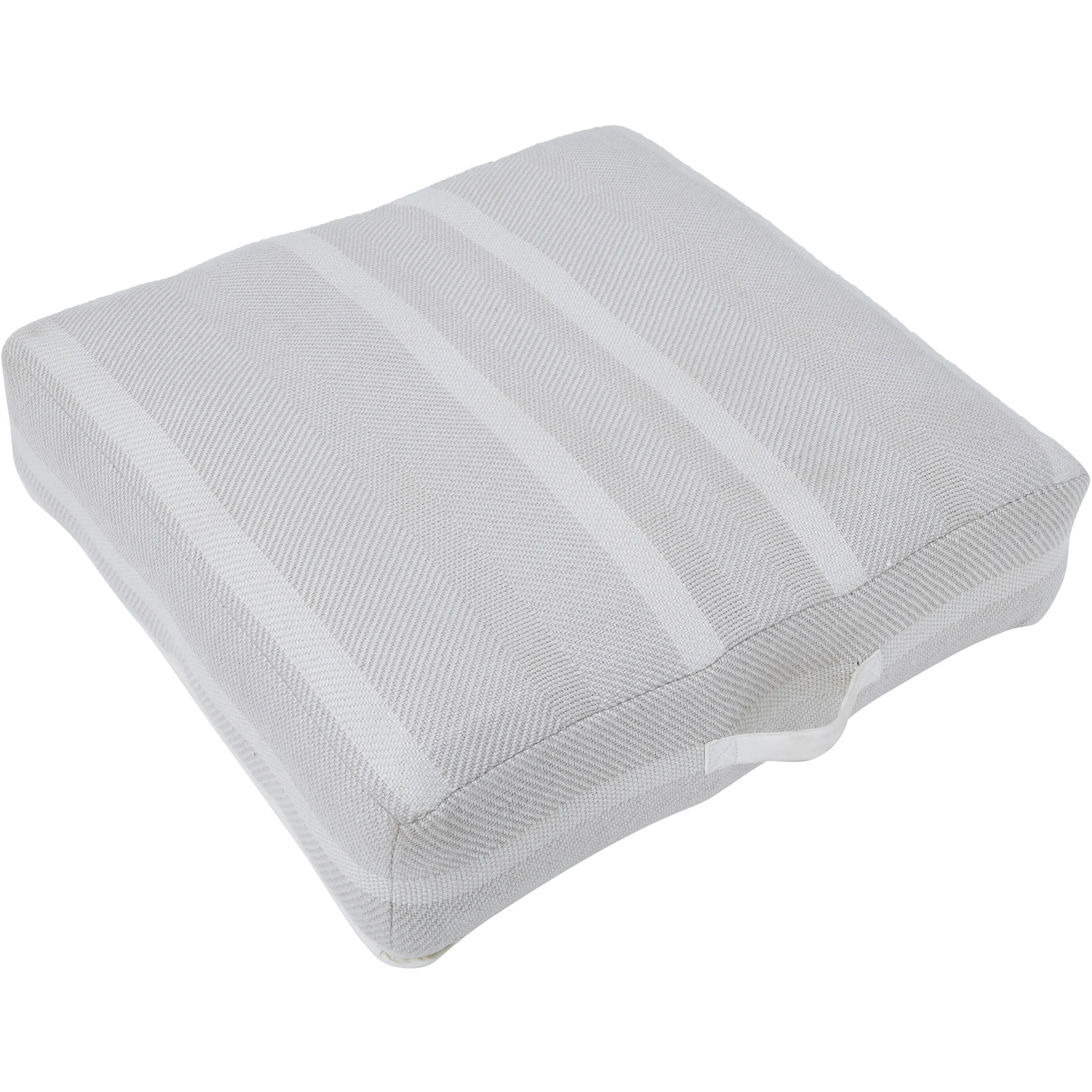 Rousseau 8 inch Light Grey and Ivory Floor Pouf