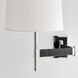 Suzanne Kasler Elle 22.25 inch 15.00 watt Polished Nickel and Black Rattan Swing Arm Sconce Wall Light