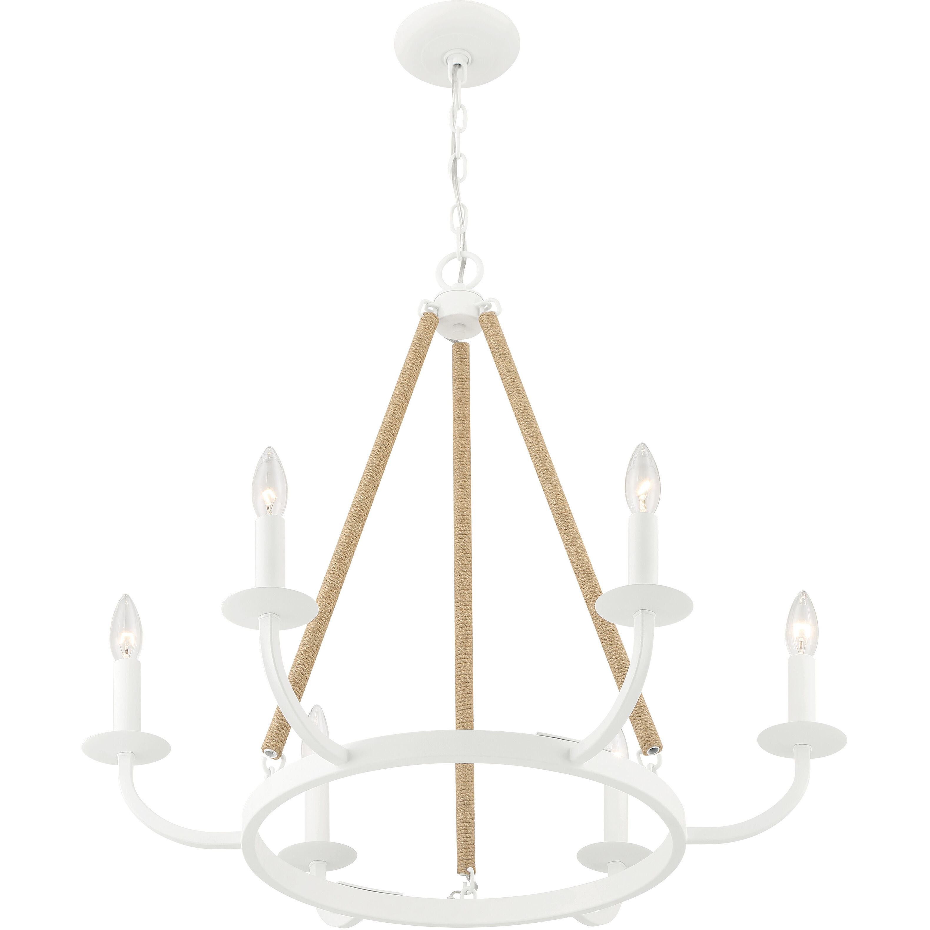 Lanton 6 Light 28 inch Sand White Chandelier Ceiling Light