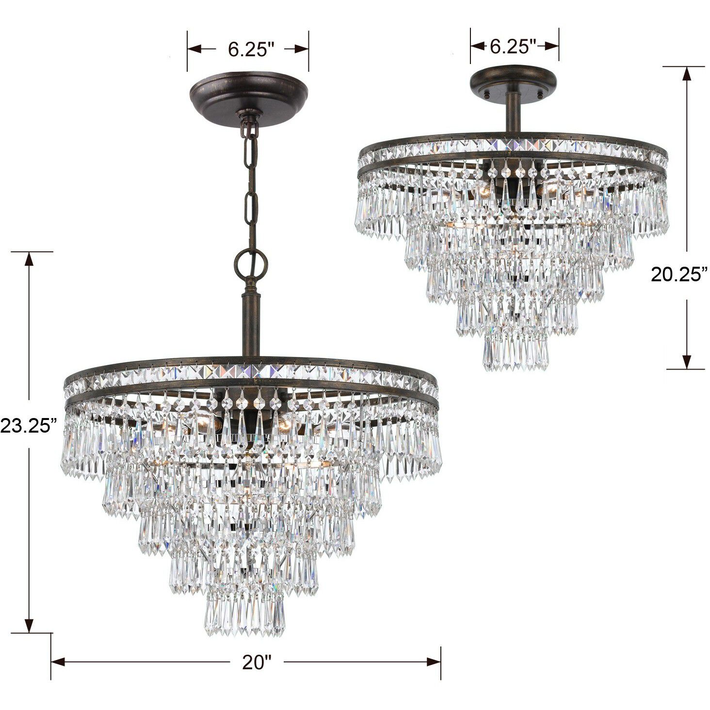 Mercer 7 Light 20 inch English Bronze Chandelier Ceiling Light