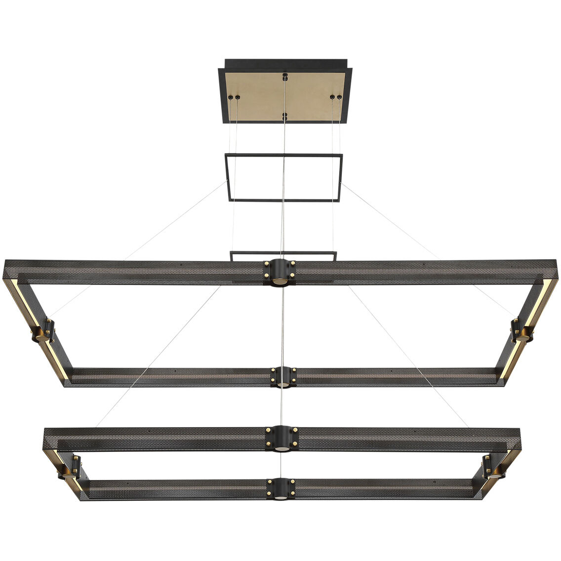 Admiral LED 29 inch Gold and Black Chandelier Ceiling Light