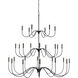 Tirrell 27 Light 58 inch Antique Black Chandelier Ceiling Light, Large