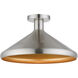 Geneva 1 Light 15 inch Brushed Nickel Semi-Flush Mount Ceiling Light