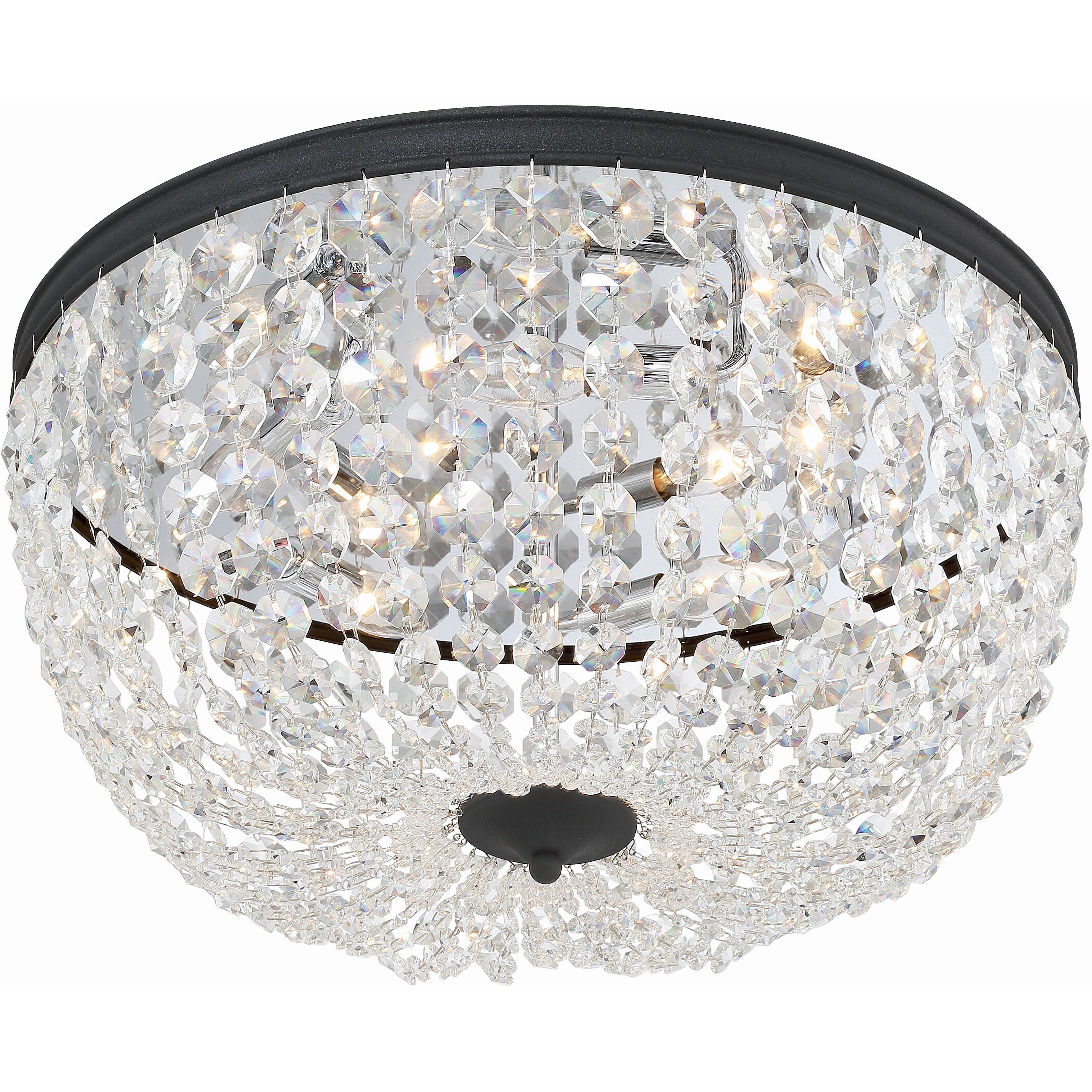 Nola 5 Light 20 inch Black Forged Flush Ceiling Light