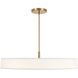 Textile Collection - Genova Family 48 inch Brushed Brass Pendant Ceiling Light in 48" D x 48" W x 9.75" H, White Linen, EVOLV