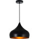 Dynamic 1 Light 9 inch Black Down Pendant Ceiling Light