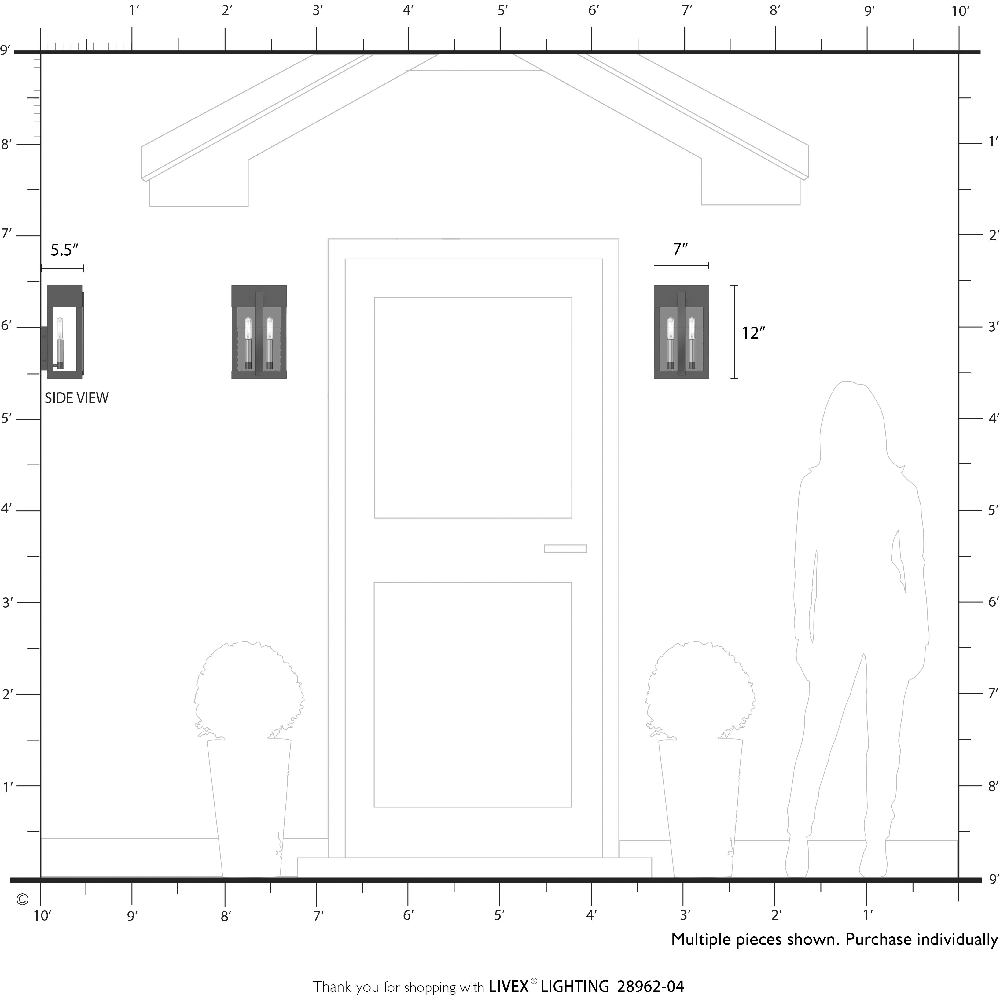 Berksford 2 Light 12 inch Black with Brushed Nickel Candles Outdoor Wall Lantern