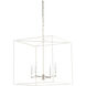 Avalon 4 Light 26 inch White/Cream and Silver Chandelier Ceiling Light