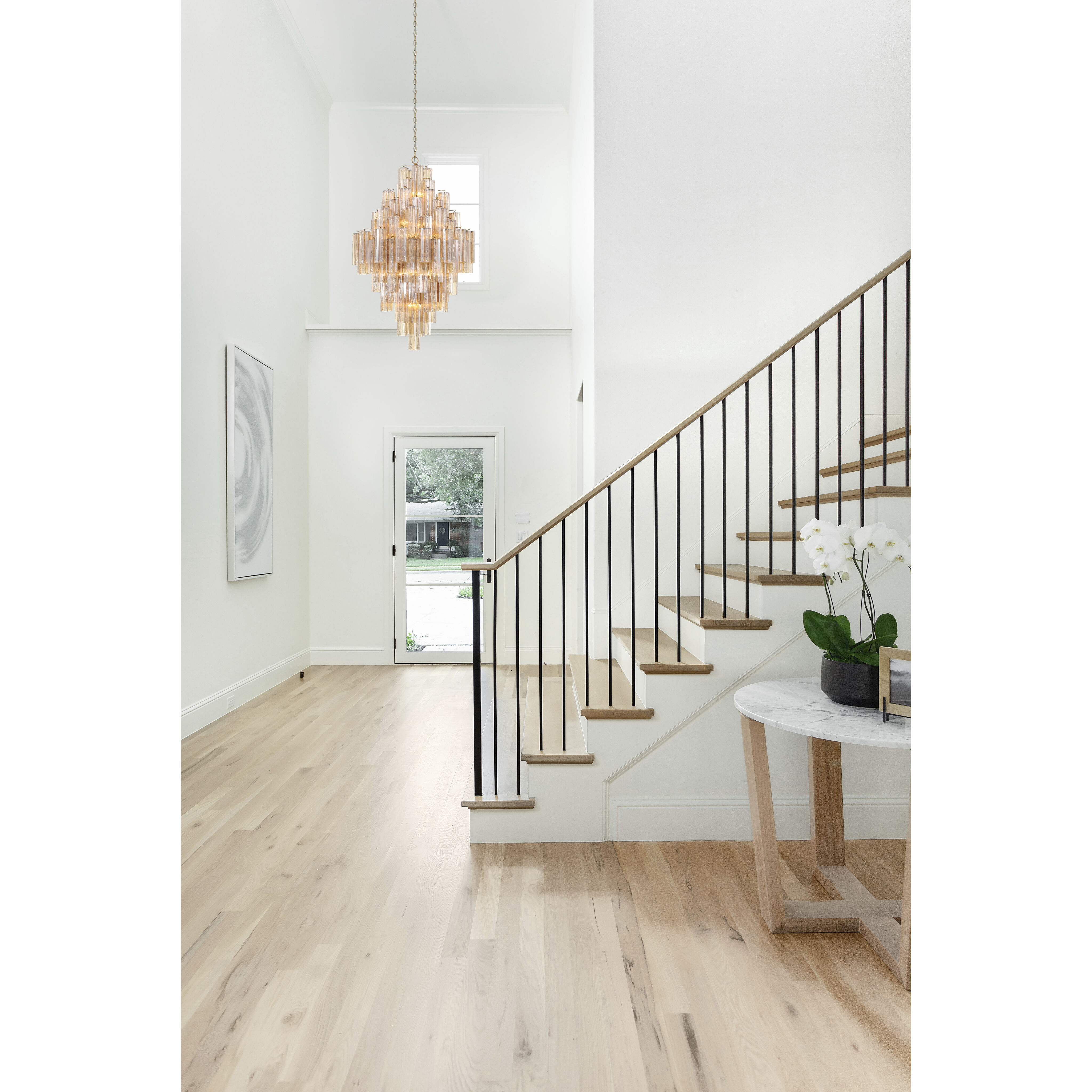 Addis 20 Light 31.5 inch Aged Brass Chandelier Ceiling Light in Amber