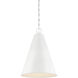 Contemporary 1 Light 18 inch White Pendant Ceiling Light