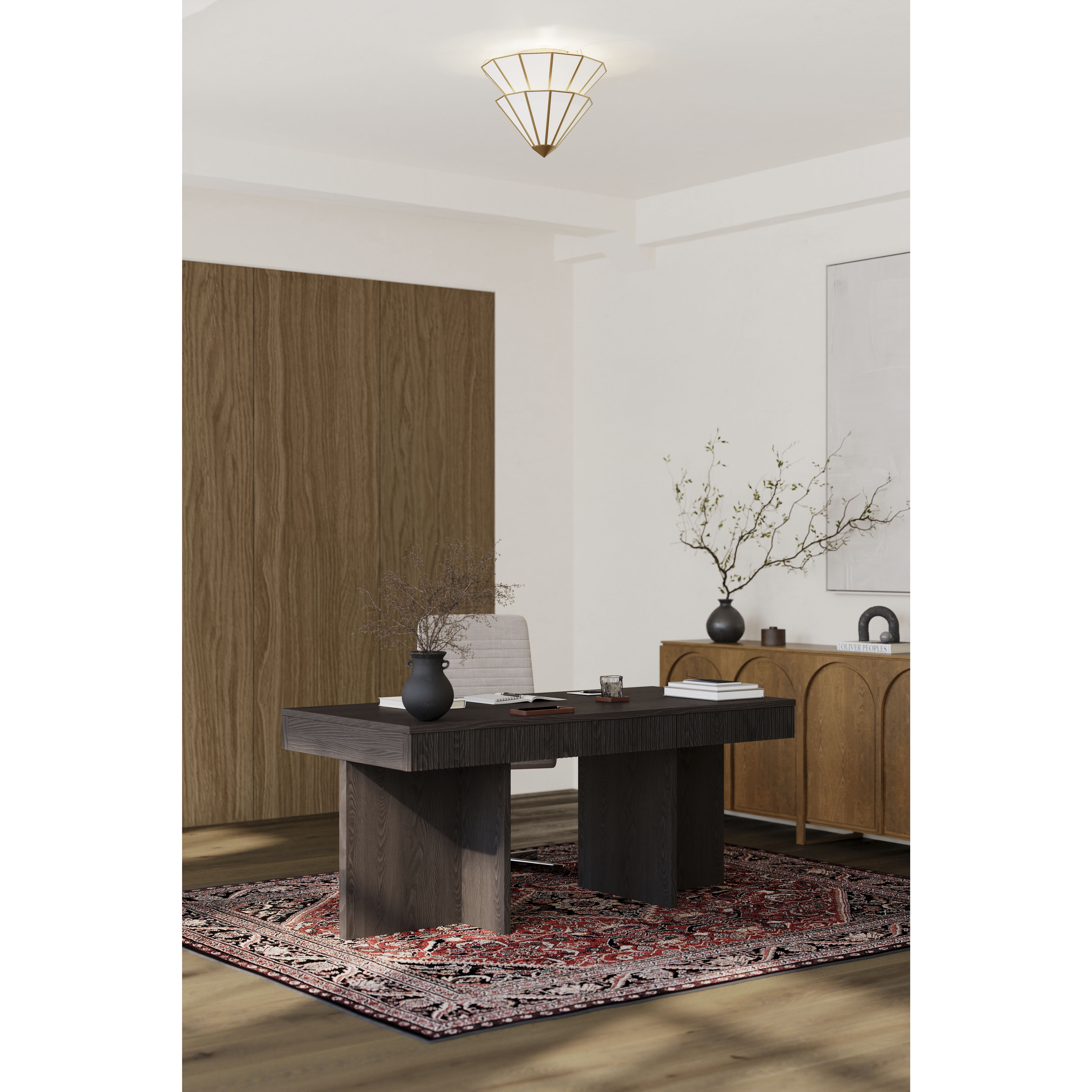 Jaxen 3 Light 17.75 inch Legacy Brass Semi-Flush Mount Ceiling Light