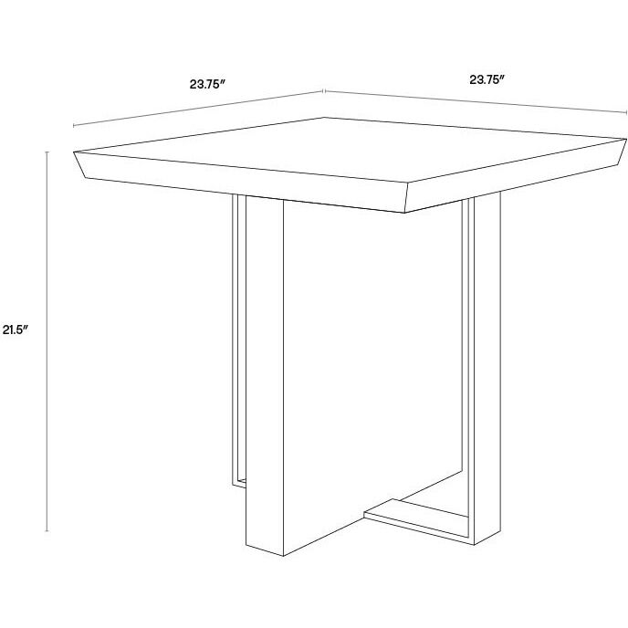 Lars 23.75 X 23.75 inch Espresso / Antique Brass Side Table