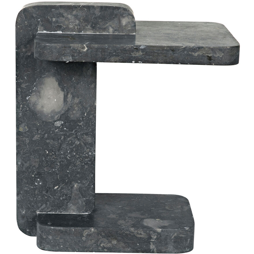 North 22.5 X 20 inch Black Marble Side Table
