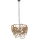 Macon 4 Light 26 inch Natural with Pewter Chandelier Ceiling Light