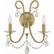 Othello Bath Wall Light in Clear Hand Cut, Vibrant Gold