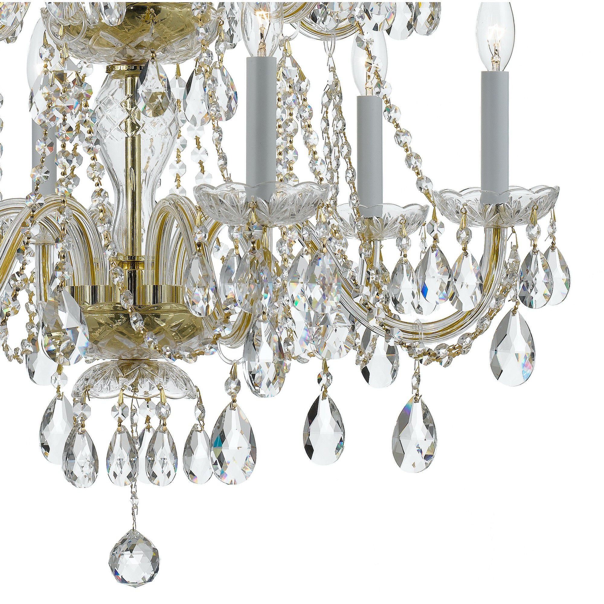 Traditional Crystal 12 Light 26.5 inch Polished Brass Chandelier Ceiling Light in Clear Spectra