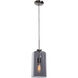 Simplicite 1 Light 7 inch Black Chrome Pendant Ceiling Light