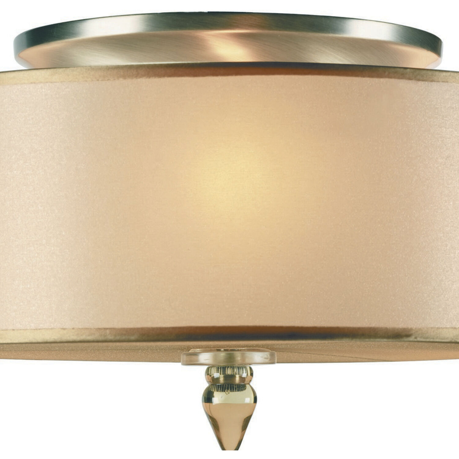 Luxo 3 Light 14 inch Antique Brass Semi Flush Ceiling Light
