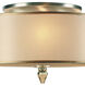 Luxo 3 Light 14 inch Antique Brass Semi Flush Ceiling Light