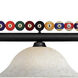 Shark 3 Light 60 inch Matte Black Billiard Ceiling Light in White Mottle Glass