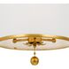 Broche 3 Light 14 inch Antique Gold Mini Chandelier Ceiling Light