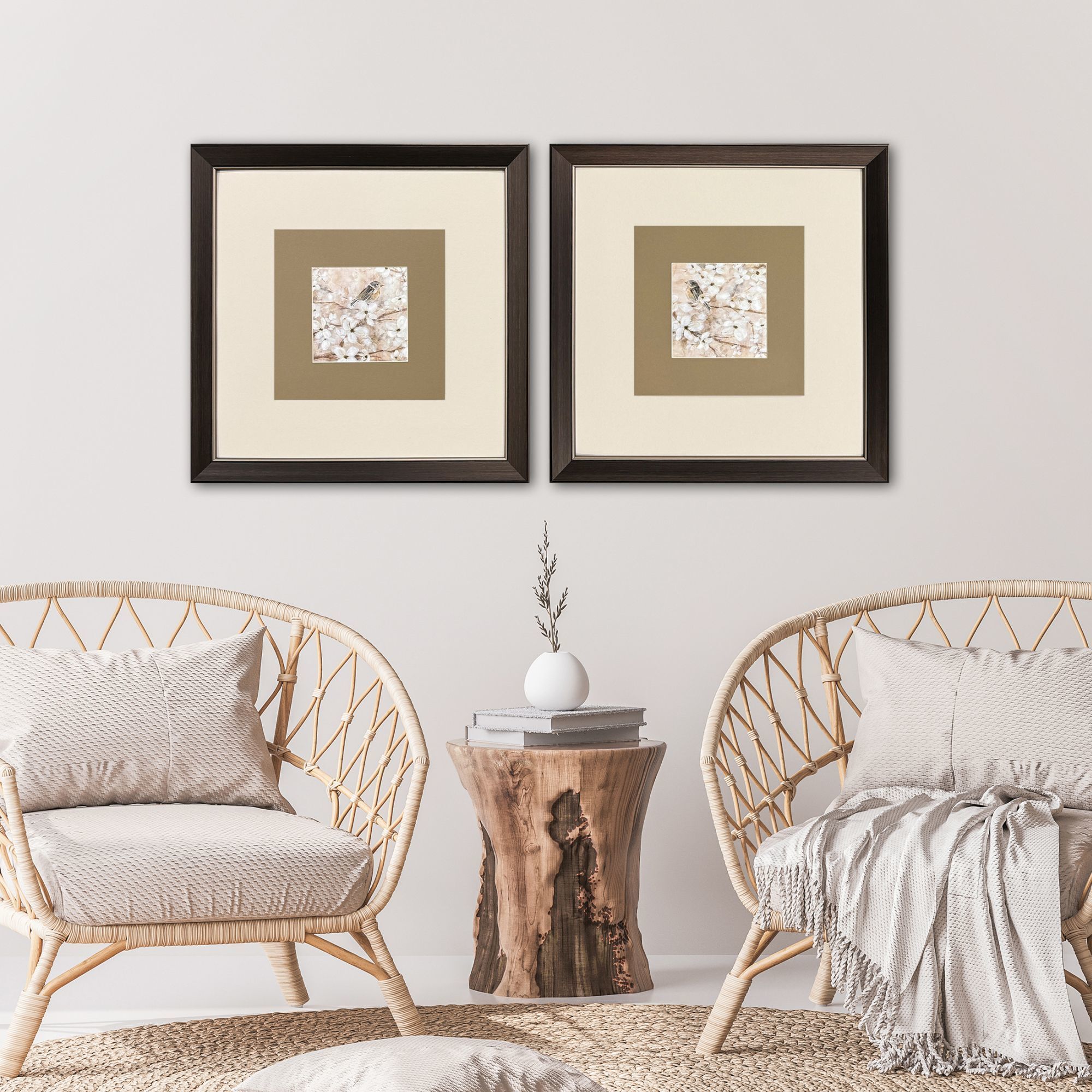 Fragrant Perch Brown and Gray Framed Art, Propac