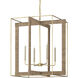 Purebred 4 Light 32.25 inch Dark Contemporary Gold Leaf Chandelier Ceiling Light, Large