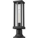 Glenwood 1 Light 16 inch Black Outdoor Pier Mounted Fixture
