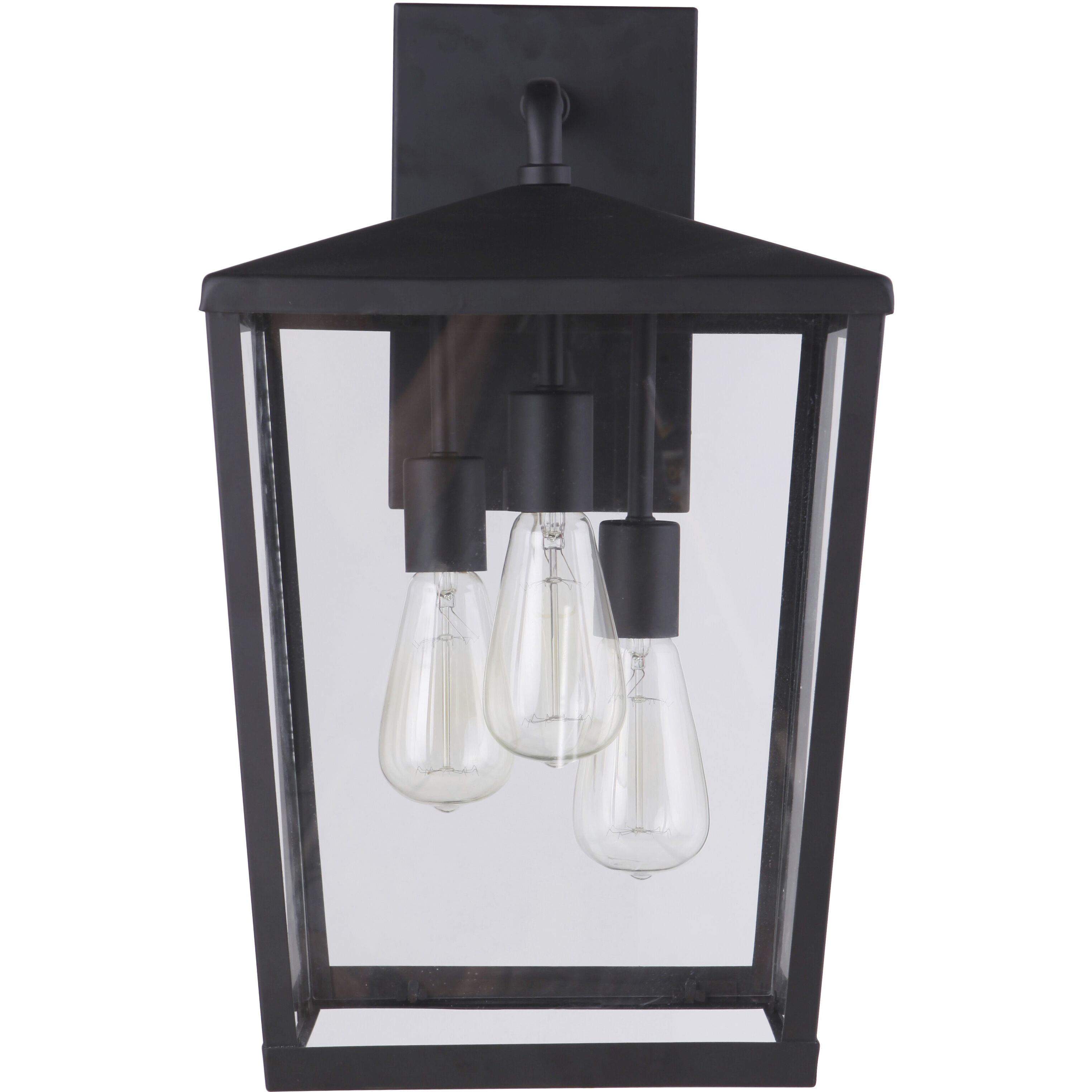 Olsen 3 Light 19 inch Midnight Outdoor Wall Lantern