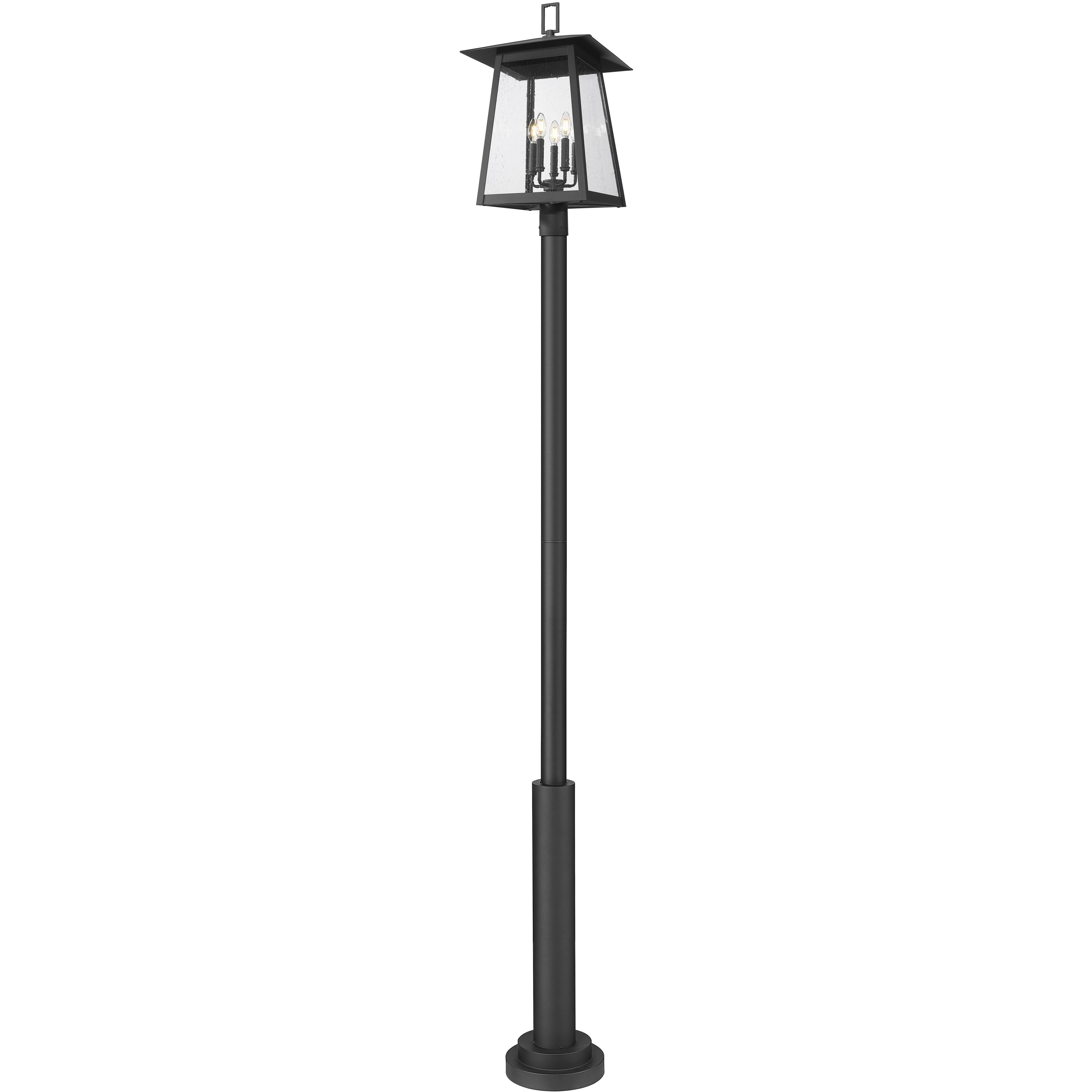 Rainer 5 Light 122 inch Black Outdoor Post Mounted Fixture in G9